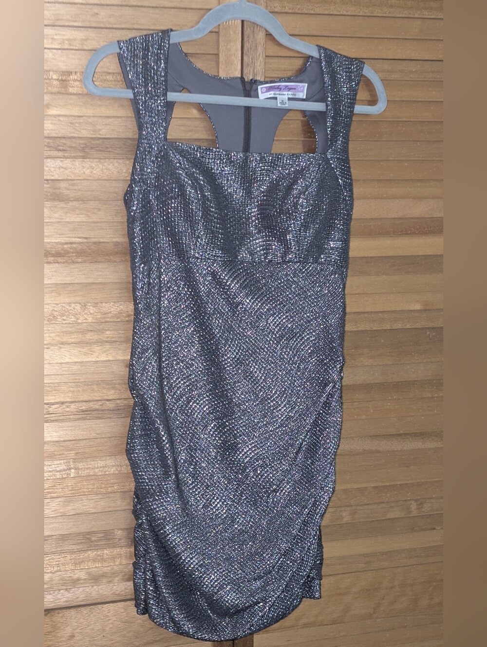 Hailey Logan Metallic Sheath Cocktail Dress - Silver